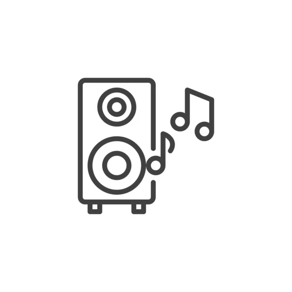 Ikon Garis Speaker Audio Tanda Gaya Linier Untuk Konsep Mobile - Stok Vektor