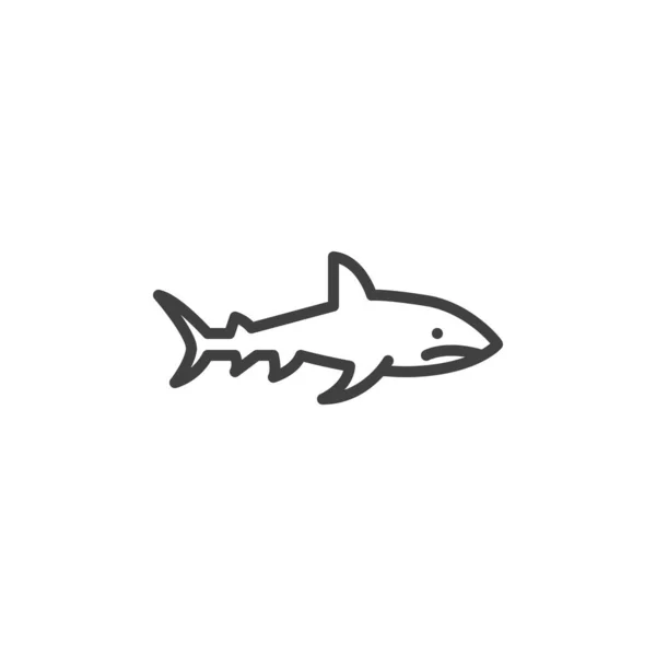 Shark Fish Line Icon Linear Style Sign Mobile Concept Web — Stock Vector