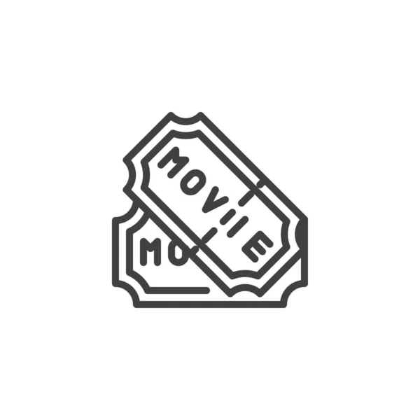 Ikona Biletu Filmowego Liniowy Znak Stylu Dla Mobilnej Koncepcji Projektowania — Wektor stockowy
