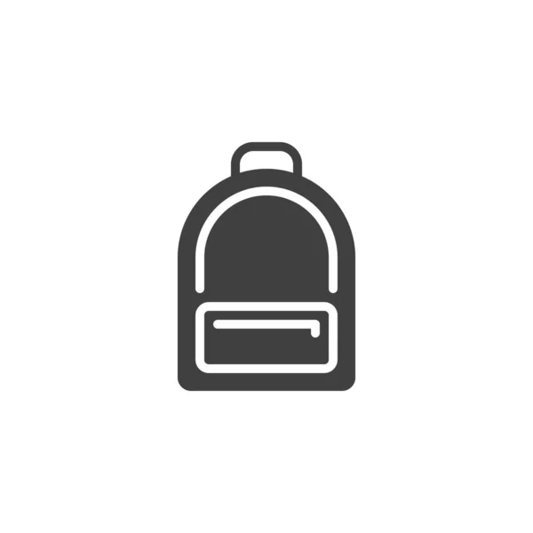 背包矢量图标 背包填充了移动概念和网页设计的平面标志 书包字形图标 标识插图 矢量图形 — 图库矢量图片