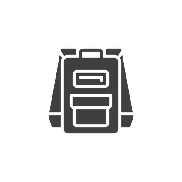 旅行袋矢量图标 填写了移动概念和网页设计的平面标志 背包标志 标识插图 矢量图形 — 图库矢量图片