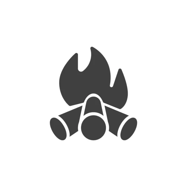 キャンプファイア薪ベクトルアイコン モバイルコンセプトとウェブデザインのための完全なフラット記号 たき火の炎のグリフアイコン シンボル ロゴイラスト ベクトルグラフィックス — ストックベクタ