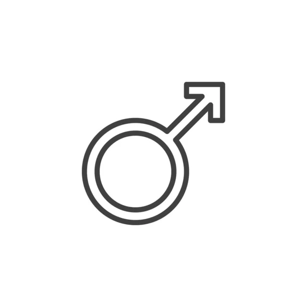 男性のジェンダー線のアイコン モバイルコンセプトとウェブデザインのためのリニアスタイルのサイン 男性のセックスアウトラインベクトルアイコン 男のシンボルロゴイラスト ベクトルグラフィックス — ストックベクタ