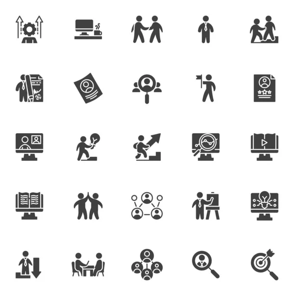 Ensemble Icônes Vectorielles Universal Business Collection Symboles Solides Modernes Pack — Image vectorielle