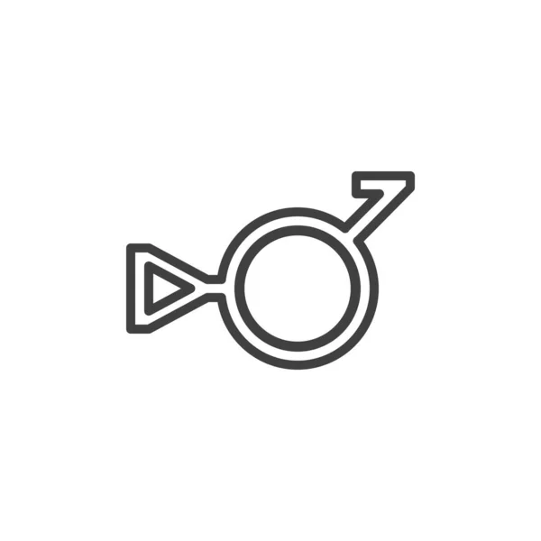 Trzecia Ikona Płci Demiboya Liniowy Znak Stylu Dla Mobilnej Koncepcji — Wektor stockowy