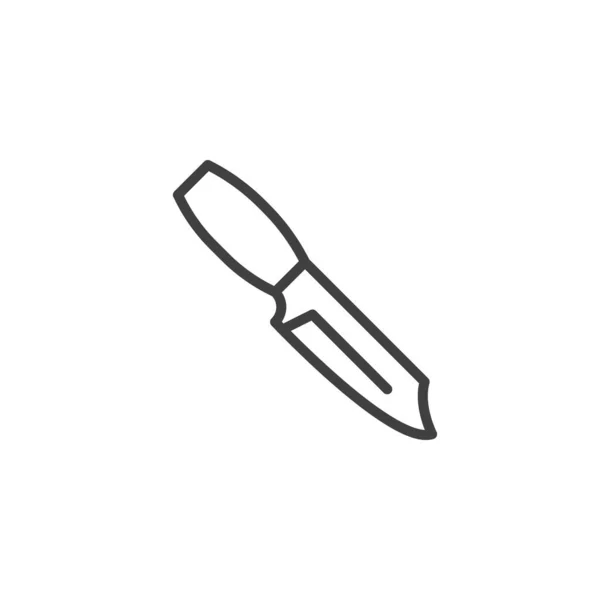 ハイキングナイフラインアイコン モバイルコンセプトとウェブデザインのためのリニアスタイルのサイン ナイフの刃の輪郭ベクトルアイコン シンボル ロゴイラスト ベクトルグラフィックス — ストックベクタ