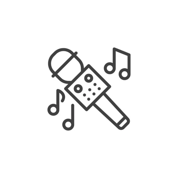 Icono Línea Micrófono Karaoke Signo Estilo Lineal Para Concepto Móvil — Vector de stock