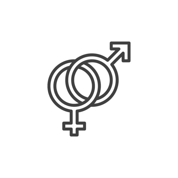 Hombre Línea Sexo Femenino Icono Signo Estilo Lineal Para Concepto — Vector de stock