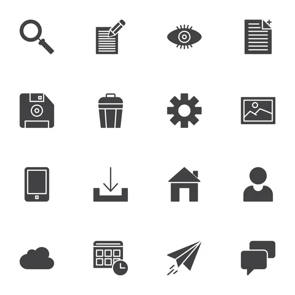 Seo Web Development Vector Icons Set Modern Solid Symbol Collection — Stock Vector