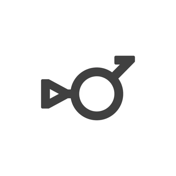 第三个性别和男孩矢量图标 填写了移动概念和网页设计的平面标志 Bigender Glyph图标 标识插图 矢量图形 — 图库矢量图片