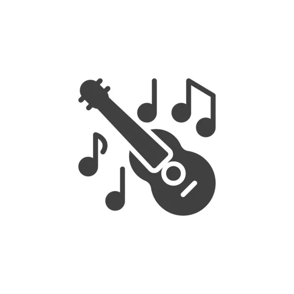 Guitar Music Vector Icon Filled Flat Sign Mobile Concept Web — Stock Vector