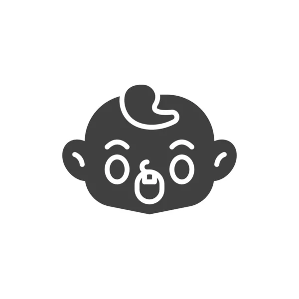 Мучительная Икона Детского Лица Заполненный Плоский Знак Мобильной Концепции Веб — стоковый вектор
