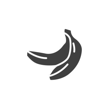 Muz meyve vektörü ikonu. Mobil konsept ve web tasarımı için düz tabela. Bir grup muz kabartma ikonu. Sembol, logo çizimi. Vektör grafikleri