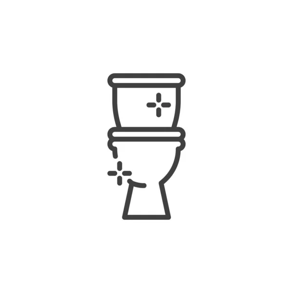 トイレのアイコンをきれいにします モバイルコンセプトとウェブデザインのためのリニアスタイルのサイン トイレのボウルの輪郭ベクトルアイコン シンボル ロゴイラスト ベクトルグラフィックス — ストックベクタ