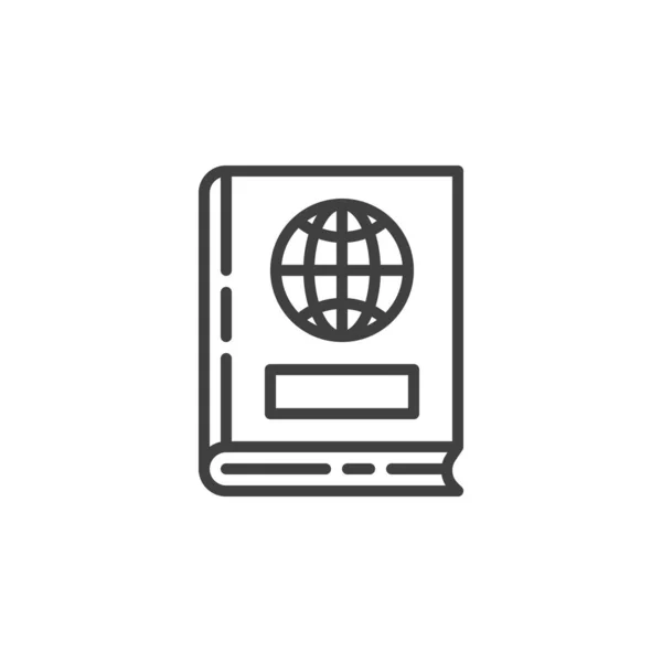 Ikon Baris Buku Geografi Tanda Gaya Linier Untuk Konsep Mobile - Stok Vektor