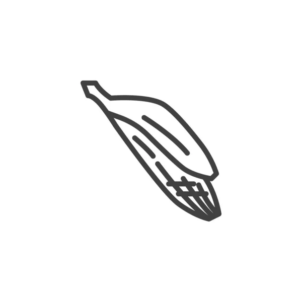 Ikona Skórki Banana Liniowy Znak Stylu Dla Mobilnej Koncepcji Projektowania — Wektor stockowy