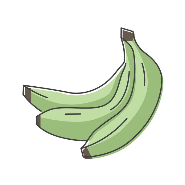 Banaan Handgetekend Icoon Groene Banaan Vector Illustratie Voor Het Afdrukken — Stockvector