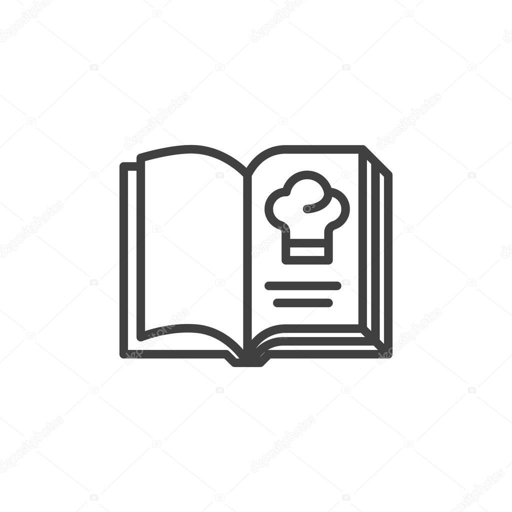 Cooking book line icon. linear style sign for mobile concept and web design. Cookbook outline vector icon. Symbol, logo illustration. Vector graphics