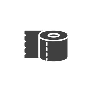 Tuvalet kağıdı yuvarlama vektör simgesi. Mobil konsept ve web tasarımı için düz tabela. Kağıt havlu sembolü. Sembol, logo çizimi. Vektör grafikleri