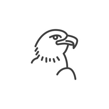 Kartal kuş çizgisi simgesi. Mobil konsept ve web tasarımı için doğrusal biçim işareti. Kartal kenar görünümü ana hat vektör simgesi. Sembol, logo çizimi. Vektör grafikleri