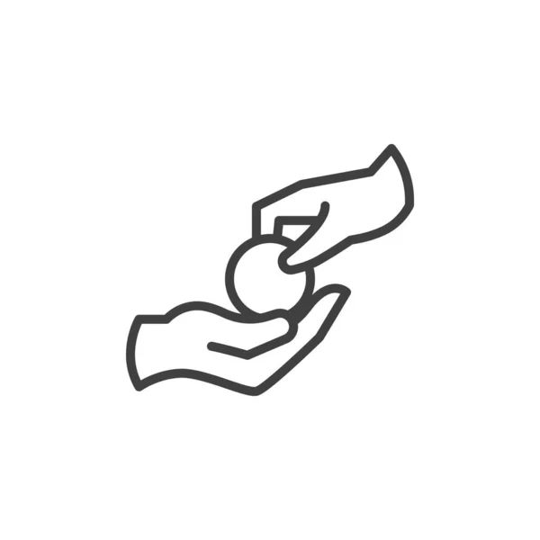 Значок Пожертвования Денег Знак Стиля Мобильной Концепции Веб Дизайна Рука — стоковый вектор