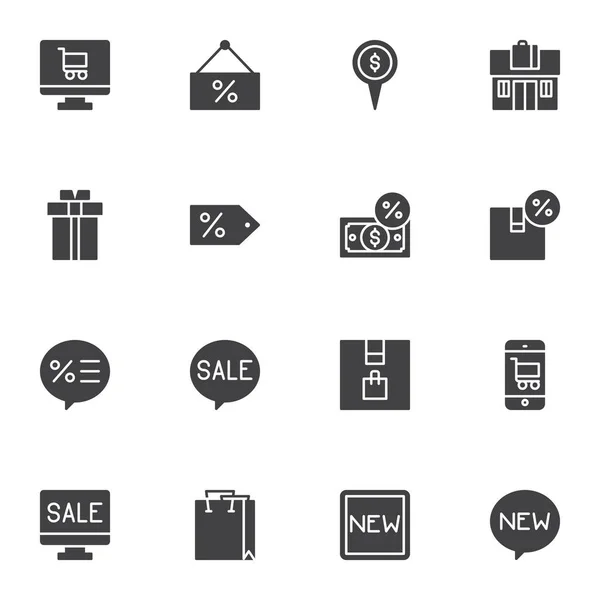 Black Friday Verkauf Vektor Icons Set Moderne Solide Symbolsammlung Gefüllte — Stockvektor