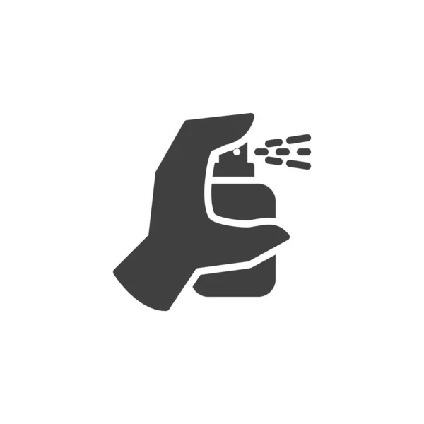 手部清洁剂喷雾病媒图标 填写了移动概念和网页设计的平面标志 手消毒 酒精喷雾剂图标 标识插图 矢量图形 — 图库矢量图片