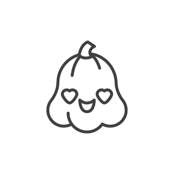 Amor Icono Cara Calabaza Línea Signo Estilo Lineal Para Concepto — Archivo Imágenes Vectoriales