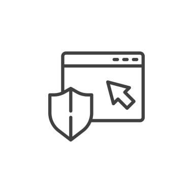 Tarayıcı koruma kalkanı çizgi simgesi