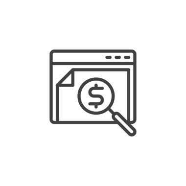 Çevrimiçi finansal analiz çizgisi simgesi