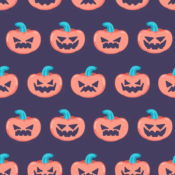 Halloween pompoen emoji pictogrammen patroon — Stockvector