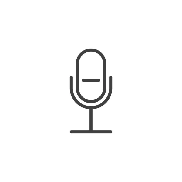 Registra, icona della linea del microfono — Vettoriale Stock