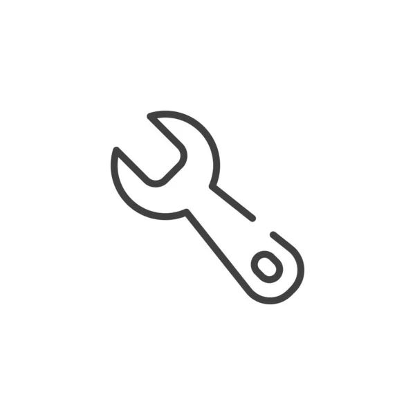 Ajuste, icono de línea de llave inglesa — Vector de stock