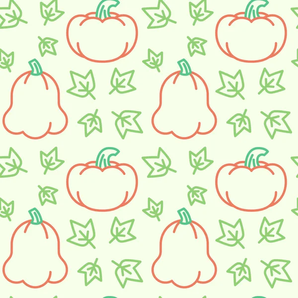 Herbsternte Kürbisse Ikonen Muster — Stockvektor