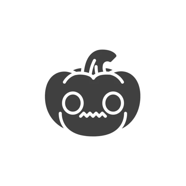 Flushed pumpkin face emoji vector icon — Stock Vector