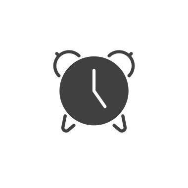Alarm saat vektör simgesi. Mobil konsept ve web tasarımı için düz tabela. Alarm zamanı simgesi. Sembol, logo çizimi. Vektör grafikleri