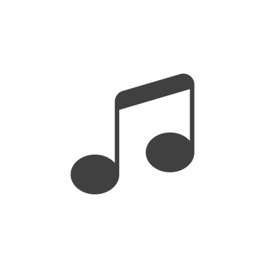 Müzik notası vektör simgesi. Mobil konsept ve web tasarımı için düz tabela. Melodi, müzik sembolü. Sembol, logo çizimi. Vektör grafikleri