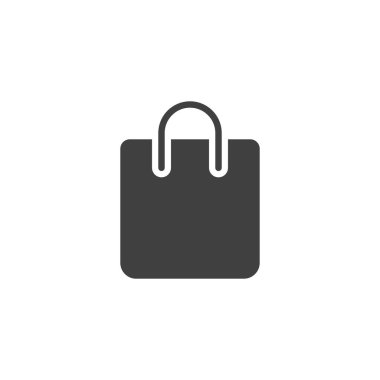 Alışveriş poşeti vektör simgesi. Mobil konsept ve web tasarımı için düz tabela. Alışveriş torbası sembolü. Sembol, logo çizimi. Vektör grafikleri