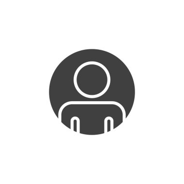 Profil vektör simgesiyle bağlantı kur. Mobil konsept ve web tasarımı için düz tabela. Kullanıcı temas simgesi. Sembol, logo çizimi. Vektör grafikleri