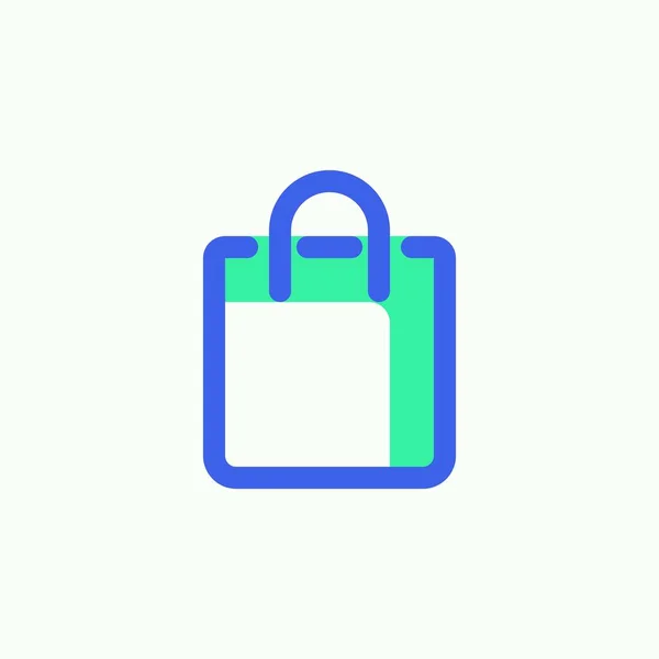 Κατάστημα Διάνυσμα Εικονίδιο Τσάντα Γεμάτο Επίπεδη Πινακίδα Τσάντα Ψώνια Δίχρωμο — Διανυσματικό Αρχείο