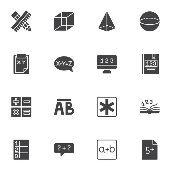 Mathematik Und Algebra Vektor Icons Set Moderne Solide Symbolsammlung Gefülltes — Stockvektor