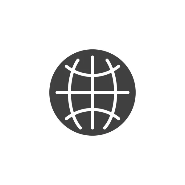 Nettleservektorikon Fylt Flatskilt Mobilt Konsept Nettdesign Verdens Globe Glyph Ikon – stockvektor