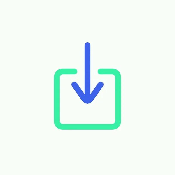 Arrow Download Icon Vector Fill Flat Sign Download Bicolor Pictogram — 스톡 벡터