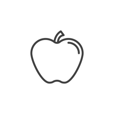 Apple line simgesi. Mobil konsept ve web tasarımı için doğrusal biçim işareti. Apple meyve taslak vektör simgesi. Sembol, logo çizimi. Vektör grafikleri