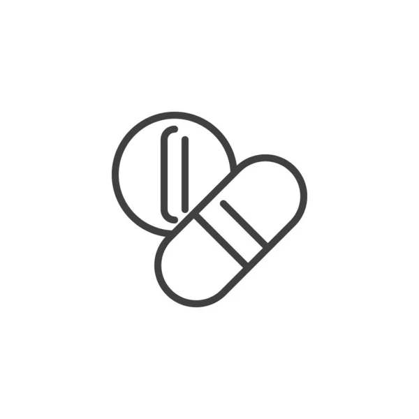 Capsule Medicines Line Icon Linear Style Sign Mobile Concept Web — Stock Vector