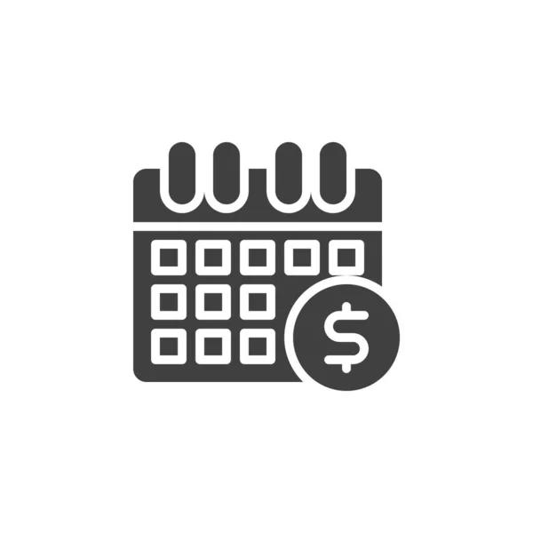 Financial Calendar Vector Icon Filled Flat Sign Mobile Concept Web — Stock Vector
