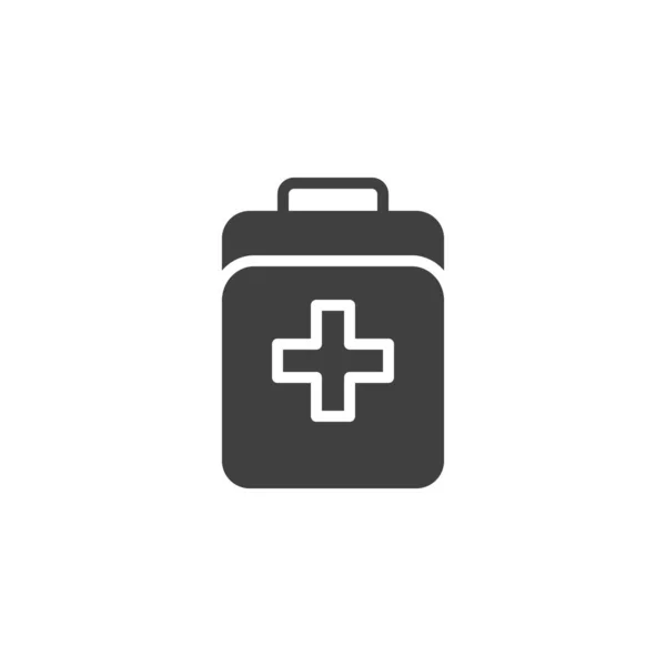 医療袋ベクトルアイコン モバイルコンセプトとウェブデザインのための完全なフラット記号 応急処置キットのグリフアイコン シンボル ロゴイラスト ベクトルグラフィックス — ストックベクタ