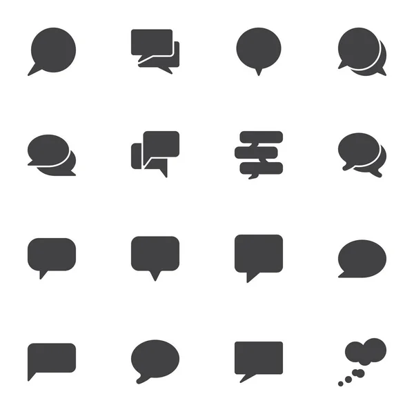 Empty Speech Bubbles Vector Icons Set Modern Solid Symbol Collection — Stock Vector