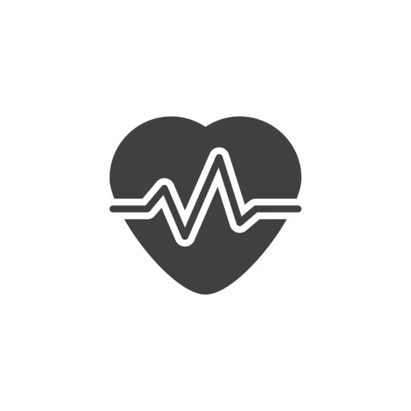 Heartbeat Pulse Vector Icon Filled Flat Sign Mobile Concept Web — Stock Vector