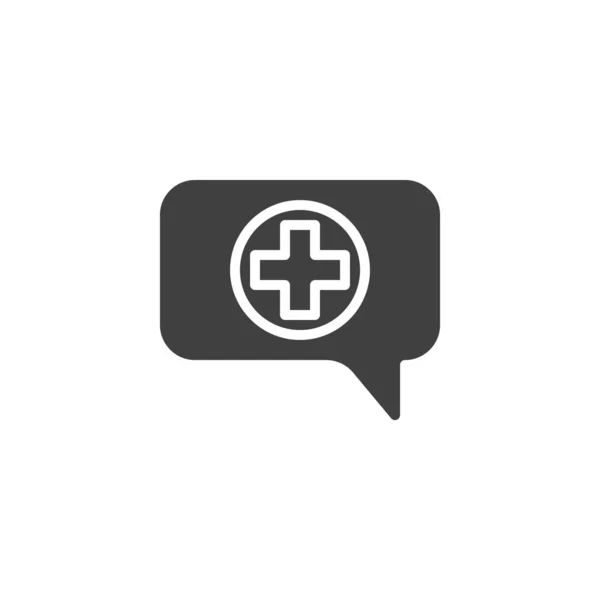 医疗援助聊天矢量图标 填写了移动概念和网页设计的平面标志 医疗信息字形图标 标识插图 矢量图形 — 图库矢量图片
